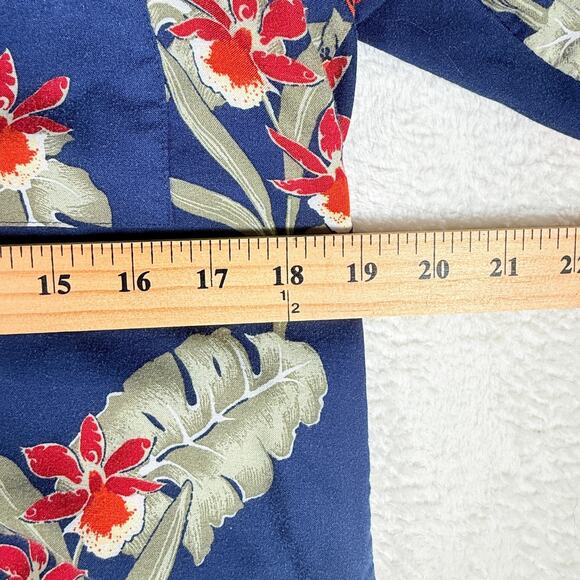 Puritan Mens Blue Tropical Hawaiian Floral Print Short Sleeve Button Up Shirt S - Picture 4 of 6